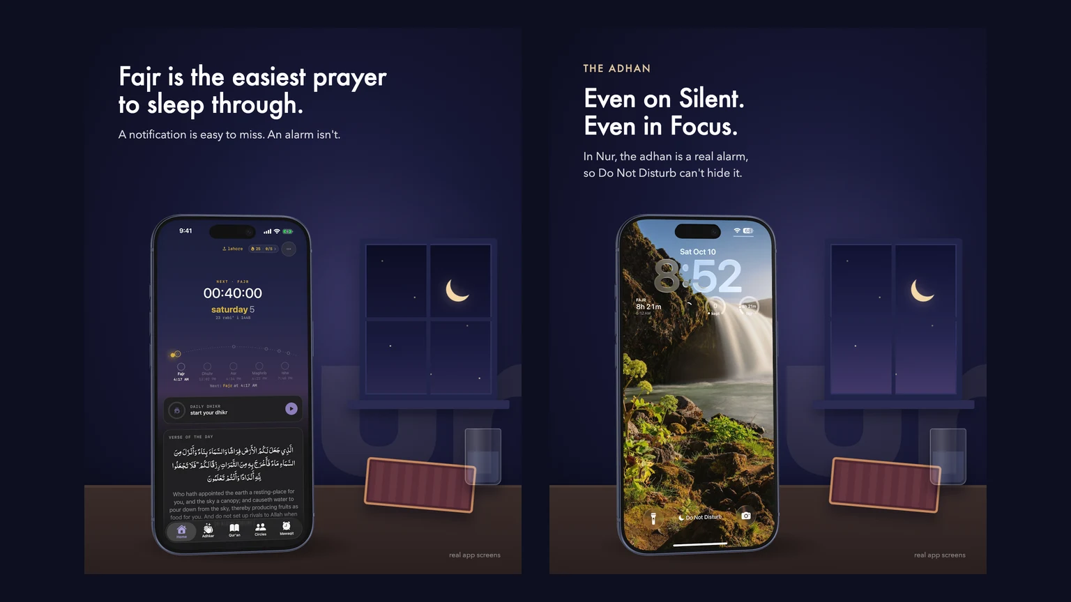 Fajr is the easiest prayer to sleep through, so we turned it into a real alarm