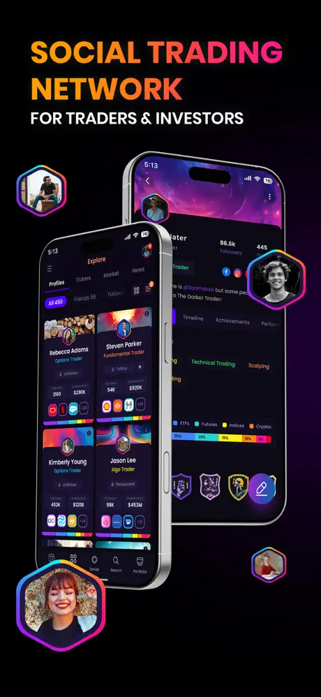 Traderverse social trading network interface